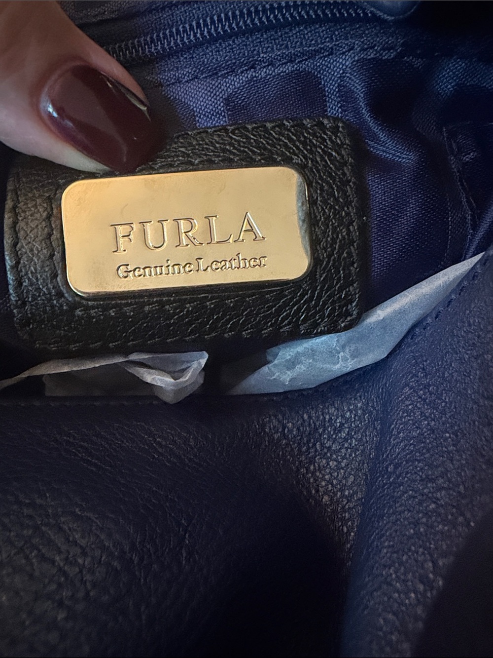 Furla Leather Shoulder Blue Leather Bag - Picture 9 of 9